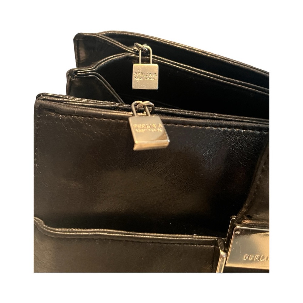 Perlina Black Shoulder Bag with Silver Hardware - Picture 7 of 9